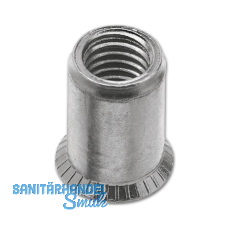 Blindnietmutter Senkkopf Unterkopfverzahnt Rundschaft offen M 5x13.0 Edelstahl