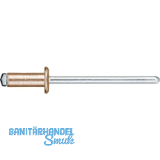 Spenglerniete ISO16582 Flachrundkopf 3.0x 8 Kupfer mit Stahldorn Spenglerniete ISO16582 Flachrundkopf 3.0x 8 Kupfer mit Stahldorn