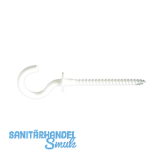 Gebogener Schraubhaken mit Holzgewinde 3,5x68 wei� beschichtet