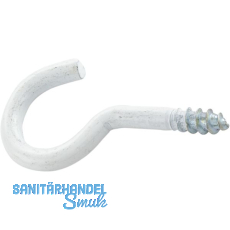 Schraubhaken mit Holzgewinde gebogen 4,3x50 wei�-beschichtet