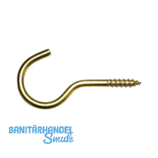 Schraubhaken mit Holzgewinde gebogen 2,3x20 Stahl vermessingt Schraubhaken mit Holzgewinde gebogen 2,3x20 Stahl vermessingt