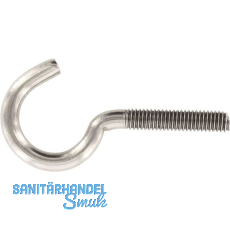 Schraubhaken mit metrischem Gewinde gebogen M 5x50 Edelstahl A2