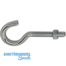 W�scheleinenhaken mit metrischem Gewinde M 8x90 verzinkt-blau mit Mutter