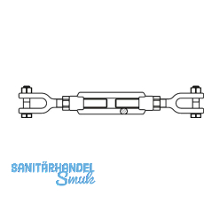 Spannschloss M24 verzinkt DIN 1480 mit 2 Gabeln