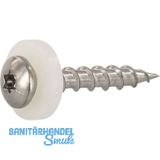 Fensterbankschraube 3.9x16 Torx 15 Edelstahl A2 mit Polyamid-Scheibe Fensterbankschraube 3.9x16 Torx 15 Edelstahl A2 mit Polyamid-Scheibe