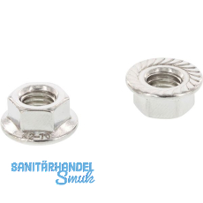 DIN6923 M12 Edelstahl A4-80 Sechskant-Sperrzahnmutter mit Flansch DIN6923 M12 Edelstahl A4-80 Sechskant-Sperrzahnmutter mit Flansch