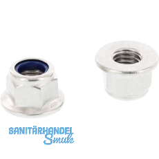 DIN6926 M10 Edelstahl A2 Sechskantmutter mit Flansch und Polyamideinlage DIN6926 M10 Edelstahl A2 Sechskantmutter mit Flansch und Polyamideinlage