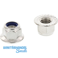 DIN6926 M10 Edelstahl A2 Sechskant-Sperrzahnmutter m Flansch und Polyamideinlage