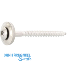 Spenglerschraube 4.5x100 TX20 Edelstahl A2 mit Dichtscheibe ø 15mm vormontiert Spenglerschraube 4.5x100 TX20 Edelstahl A2 mit Dichtscheibe ø 15mm vormontiert