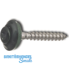 Spenglerschraube 4.5x 35 TX20 Edelstahl A2 Kopf beschichtet RAL6005 moosgr�n