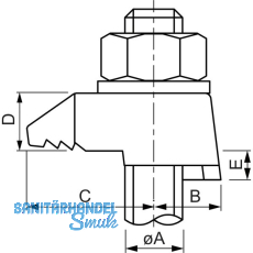 BEAM CLAMP BB2G12 Stahltr�gerklemme M12 Sphaeroguss feuerverzinkt mit Zulassung