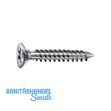 SPAX-FEX CUT Beschlagschraube 4.0x25 PH 2 Kopf 7 mm Stahl silber PVC-Holzprofile