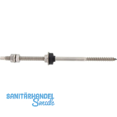 Stockschraube M12x200 mit Muttern & EPDM-Dichtung - Edelstahl A2 vormontiert