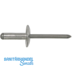 Mehrbereichsniete Gro�flachkopf 4.8x16.9 Kopf 16 mm Aluminium mit Edelstahldorn