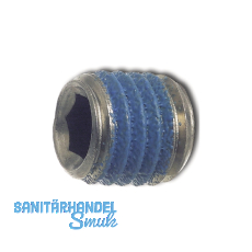 ISO4026 M 6x 4 Edelstahl A2 mit Tuflok-rundumbeschichtung (blau) (DIN913)