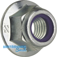 DIN6926/ 8 M10 verzinkt Sechskantmutter mit Flansch und Polyamideinlage