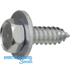 DIN6901 5.5x13 verzinkt Kombi-Sechskantblechschraube (~ISO1479) mit U-Scheibe