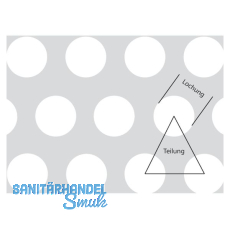 Aluminium-Lochblech AlMg1 Eloxiert-E6/EV1 2000/1000/2 mm RV: 5-8 mm