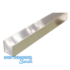 Aluminium U-Profil AlMgSi0,5 (6060) T66 (F22) , ungleichschenkelig 10/20/10/2 mm