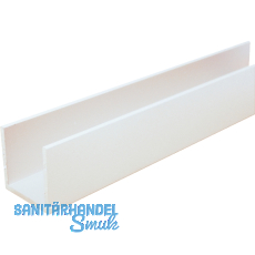 Aluminium U-Profil AlMgSi0,5 Wei� RAL 9010 ungleichschenkelig 20/21,7/20/1,35 mm