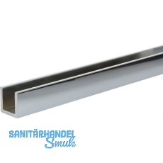 Aluminium U-Profil AlMgSi0,5 Glanzchrom poliert, Ungleichschenkel 30/20/30/2 mm