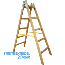 JUST Holz Stehleiter Sprossen=5 Länge=1,66 m mit Gurt JUST Holz Stehleiter Sprossen=5 Länge=1,66 m mit Gurt