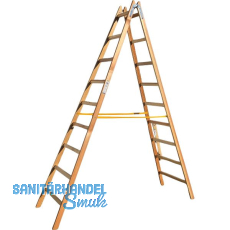 JUST Holz Stehleiter Sprossen=9 Länge=2,86 m mit Gurt JUST Holz Stehleiter Sprossen=9 Länge=2,86 m mit Gurt