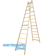 JUST Holz Stehleiter Sprossen=12 Länge=3,76 m mit Gurt JUST Holz Stehleiter Sprossen=12 Länge=3,76 m mit Gurt