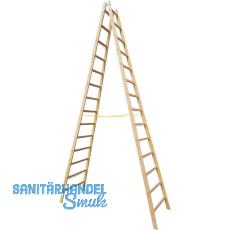JUST Holz Stehleiter Sprossen=14 Länge=4,36 m mit Gurt JUST Holz Stehleiter Sprossen=14 Länge=4,36 m mit Gurt
