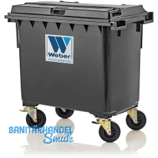 Großraum-Müllbehälter 770 Liter Kunststoff grau Großraum-Müllbehälter 770 Liter Kunststoff grau