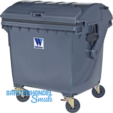 Großraum-Müllbehälter 1100 Liter Kunststoff grau Großraum-Müllbehälter 1100 Liter Kunststoff grau