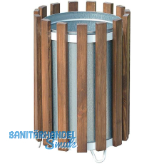 Abfallbehälter rund Holz mit Blecheinlage 45 Liter Abfallbehälter rund Holz mit Blecheinlage 45 Liter