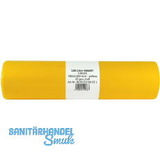 M�lls�cke Polyethylen 120 Liter, 25 my 700 x 1100 mm ohne Zugband gelb