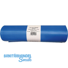 M�lls�cke Polyethylen 120 Liter, 25 my 700 x 1100 mm ohne Zugband blau