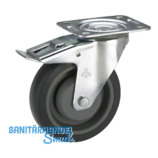 D�RNER + HELMER Lenkrolle TPE Kunststoff-Felge 100 mm 150 kg Feststeller