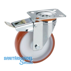 D�RNER + HELMER Lenkrolle Polyurethan Polyamidfelge 100 mm 150 kg Feststeller