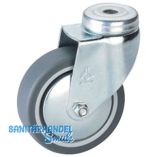 DÖRNER + HELMER Lenkrolle TPE Fadenschutz 100 mm 55 kg Rückenloch DÖRNER + HELMER Lenkrolle TPE Fadenschutz 100 mm 55 kg Rückenloch