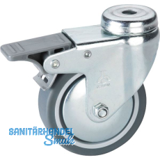 DÖRNER + HELMER Lenkrolle TPE Fadenschutz Feststeller 100 mm 55 kg Rückenloch DÖRNER + HELMER Lenkrolle TPE Fadenschutz Feststeller 100 mm 55 kg Rückenloch