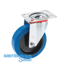 D�RNER + HELMER Lenkrolle Elastik blau Platte 125 mm 200 kg