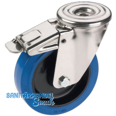 D�RNER + HELMER Lenkrolle Elastik blau R�ckenloch 125 mm 200 kg Feststeller