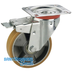 D�RNER + HELMER Lenkrolle Polyurethan Alufelge 200 mm 300 kg Feststeller