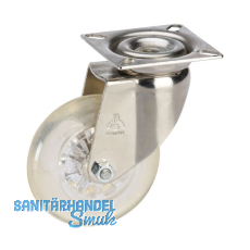 DÖRNER + HELMER Lenkrolle 75 mm Polyurethan-Rad transparent 50 kg DÖRNER + HELMER Lenkrolle 75 mm Polyurethan-Rad transparent 50 kg