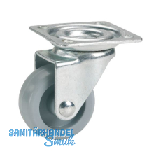 D�RNER + HELMER Lenkrolle Kunststoff-Rad grau 30 mm 30 kg