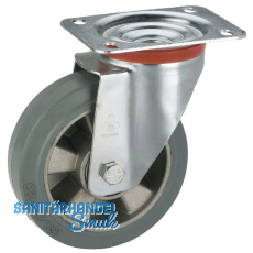 D�RNER + HELMER Lenkrolle Elastik Alufelge 200 mm 300 kg