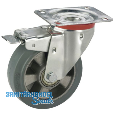 D�RNER + HELMER Lenkrolle Elastik Alufelge 250 mm 300 kg Feststeller