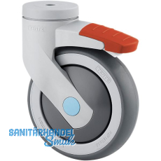 TENTE Lenkrolle TPR/Kunststoff Feststeller 125 mm 100 kg Feststeller