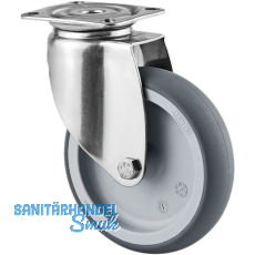 TENTE Lenkrolle Edelstahl Plattenbefestigung 100 mm 80 kg