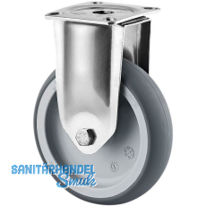 TENTE Bockrolle TPE Edelstahl Plattenbefestigung 100 mm