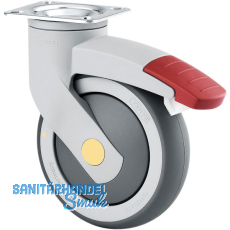 TENTE Lenkrolle TPE mit nachlaufendem Totalfesteller Plattenbefestigung 125 mm TENTE Lenkrolle TPE mit nachlaufendem Totalfesteller Plattenbefestigung 125 mm