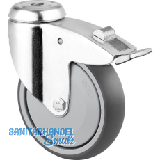 TENTE Lenkrolle Stahlblech R�ckenloch 125 mm 100 kg Feststeller